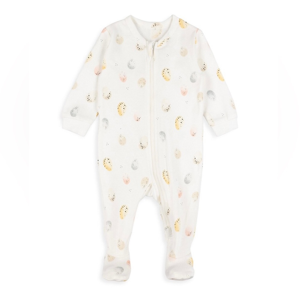 Petit Lem Easter Egg pastel zip Footie pajamas pjs 18-24mo baby grip